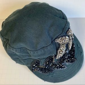 Sequined black cap